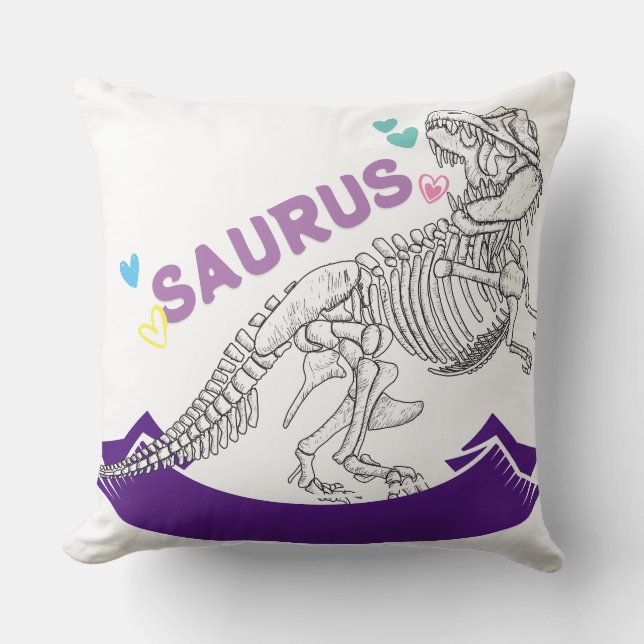 Aangepaste naam Mamasaurus Moeder Trex Dino Grappi Kussen (Voorkant)