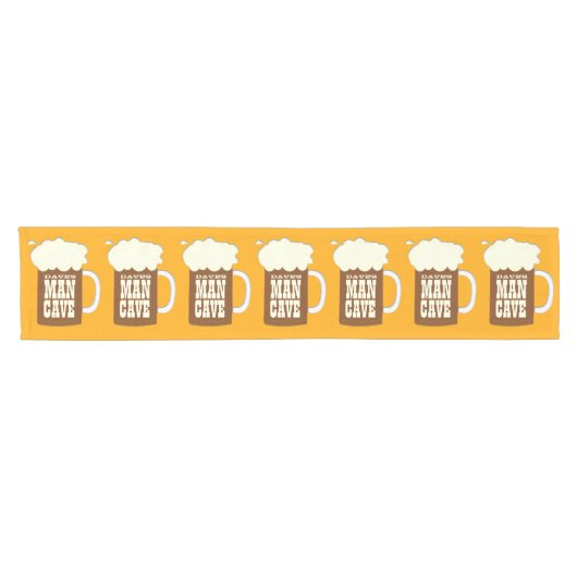 Aangepaste naam Man Cave Bier Mok Patroon Korte Tafelloper (Horizontaal)