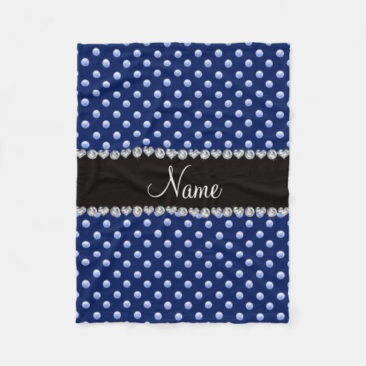 Aangepaste naam marinesblauwe parels fleece deken (Voorkant)