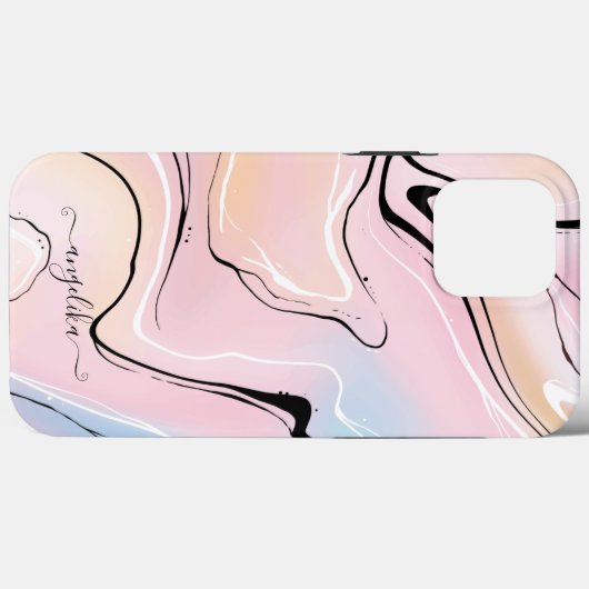 Aangepaste naam marmer Ombre Case-Mate iPhone Case (Achterkant (horizontaal))