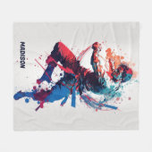 Aangepaste naam Martial Arts Fleece Deken (Voorkant (Horizontaal))