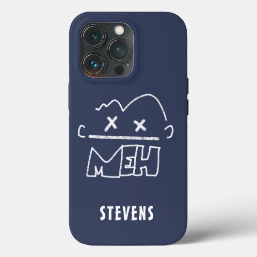 Aangepaste naam Meh Funny Face Emoji Case-Mate iPhone Case (Achterkant)