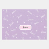 Aangepaste naam Meisje Eenhoorn Wrapping Papier Bl Inpakpapier Vel (Voorkant 3)