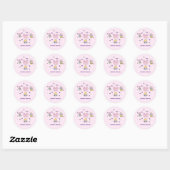 Aangepaste Naam Meisje Schattige Soft Pink Ronde Sticker (Vel)