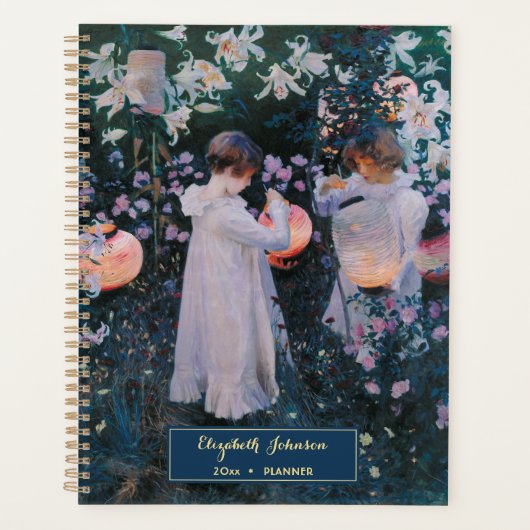 Aangepaste Naam Meisjes Kunst Gouden Monogram 202 Planner (Voorkant)