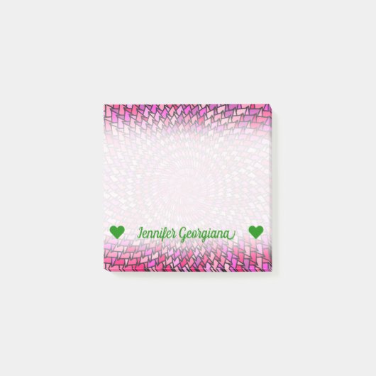 Aangepaste naam; Meisroze en Paarse cirkelvormige Post-it® Notes (Voorkant)