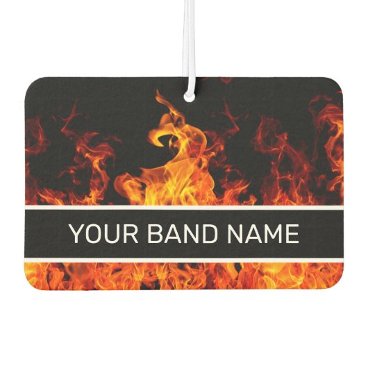 Aangepaste naam: Merch Flames Rock & Roll Music Luchtverfrisser (Voorkant)