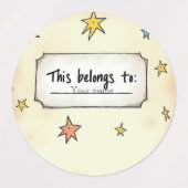Aangepaste naam met Doodle-sterren Labels (Design 1)