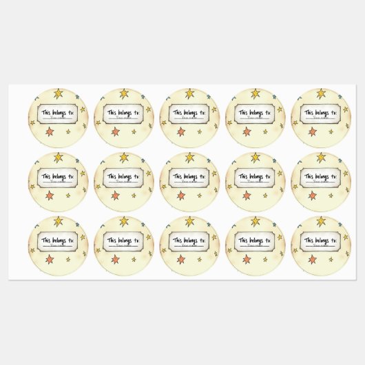 Aangepaste naam met Doodle-sterren Labels (Vel)