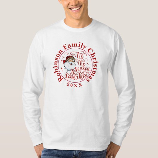 Aangepaste naam met kerstkerstkerstkerstkerstman t-shirt (Voorkant)