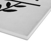 Aangepaste naam met keukengerei grafisch ontwerp snijplank (Hoek)