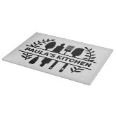Aangepaste naam met keukengerei Grafisch Snijplank (Hoek)