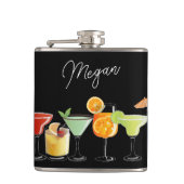 Aangepaste naam met kleurrijke handgetekende cockt heupfles (Voorkant)