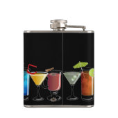 Aangepaste naam met kleurrijke handgetekende cockt heupfles (Achterkant)