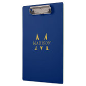 Aangepaste naam met monogram navy professioneel klembord (Links)