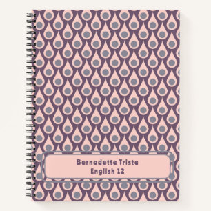 Aangepaste naam Midcentury Modern Roze Paarse Notitieboek
