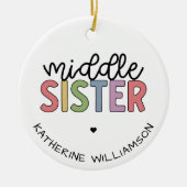 Aangepaste naam Midden Zuster Cute Speciaal Keramisch Ornament (Voorkant)