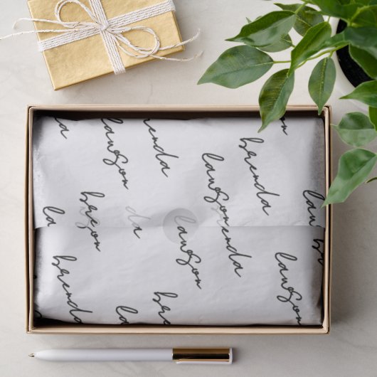 Aangepaste naam minimale script kleine onderneming tissuepapier (Geschenk)