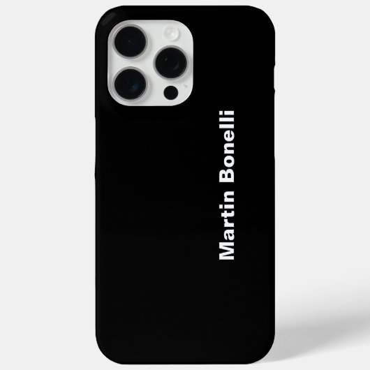 Aangepaste naam Minimalist Modern Zwart Wit Case-Mate iPhone Case (Achterkant)