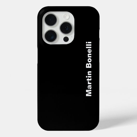 Aangepaste naam Minimalist Modern Zwart Wit Case-Mate iPhone Case (Achterkant)