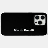 Aangepaste naam Minimalist Modern Zwart Wit Case-Mate iPhone Case (Achterkant (horizontaal))