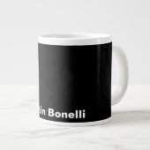 Aangepaste naam Minimalist Modern Zwart Wit Extra Grote Beker (Voorkant rechts)