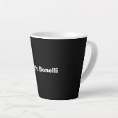 Aangepaste naam Minimalist Modern Zwart Wit Latte Mok (Rechterhoek)