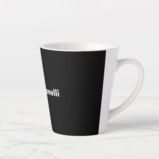 Aangepaste naam Minimalist Modern Zwart Wit Latte Mok (Rechts)