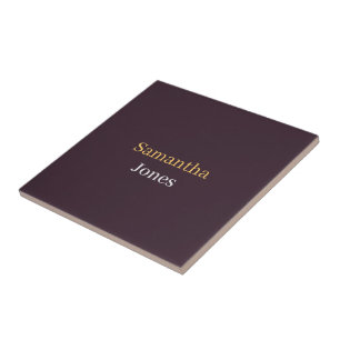 Aangepaste naam minimalistische moderne bordeauxro tegeltje