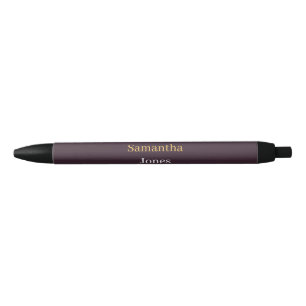 Aangepaste naam minimalistische moderne bordeauxro zwarte inkt pen