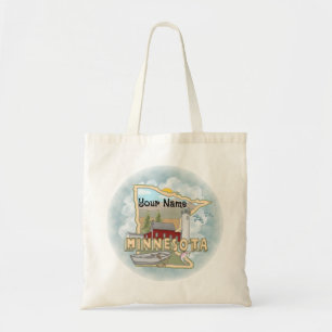 Aangepaste naam Minnesota Lighthouse Tote Bag