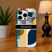 Aangepaste naam modern abstract geometrisch marmer Case-Mate iPhone case