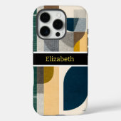Aangepaste naam modern abstract geometrisch marmer Case-Mate iPhone case (Achterkant)