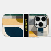 Aangepaste naam modern abstract geometrisch marmer Case-Mate iPhone case (Achterkant (horizontaal))