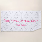 Aangepaste naam Modern Bikini Pattern Strandlaken (Voorkant)