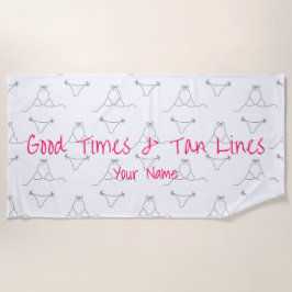 Aangepaste naam Modern Bikini Pattern Strandlaken