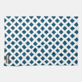 Aangepaste naam modern blauw, wit, stijlvol patroo theedoek (Horizontaal)