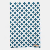 Aangepaste naam modern blauw, wit, stijlvol patroo theedoek (Verticaal)