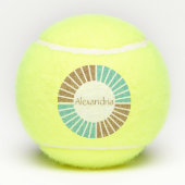 Aangepaste naam Modern Blauwgroen Tennisballen (Achterkant)