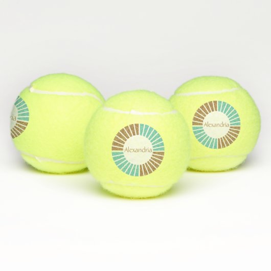 Aangepaste naam Modern Blauwgroen Tennisballen (Multi)