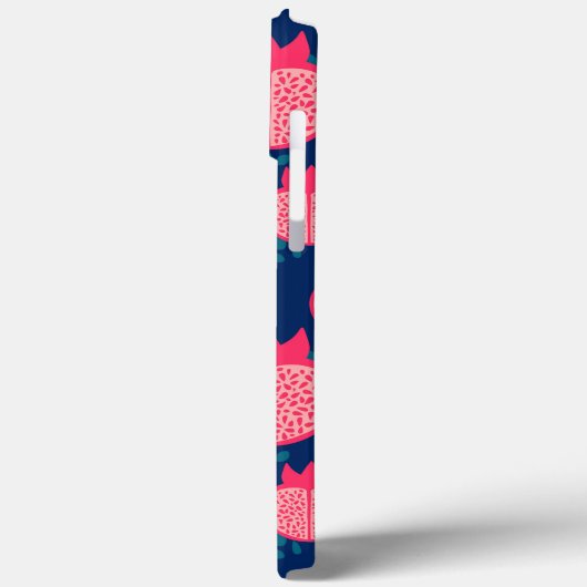 Aangepaste Naam Modern Granaatappel Patroon Marine Case-Mate iPhone Case (Achterkant / Links)