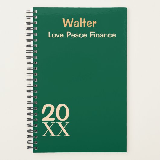 Aangepaste Naam Modern Monogram Minimaal Dagelijks Planner (Voorkant)