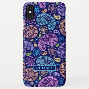 Aangepaste naam modern Paisley Pattern iPhone XS Max Hoesje