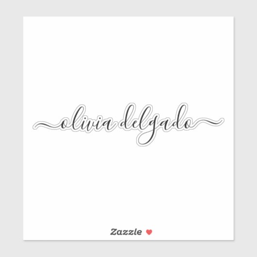 Aangepaste naam Modern Script Calligraphy Schattig Sticker (Vel)