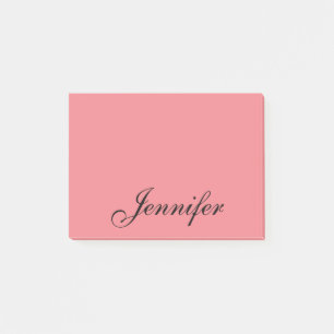 Aangepaste naam Modern script Coral Pink Post-it® Notes