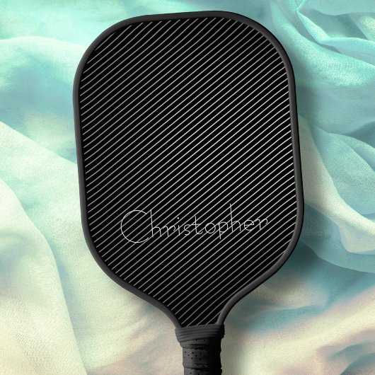 Aangepaste naam Modern Typografie Black en White Pickleball Paddle