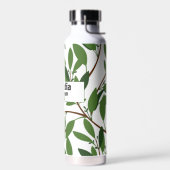 Aangepaste naam Modern Wedding Olive Branch Green Waterfles (Links)