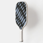 Aangepaste naam modern zwart-wit en blauw patroon pickleball paddle (Links)