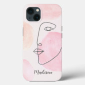Aangepaste naam moderne gezichtslijn Case-Mate iPhone case (Achterkant)