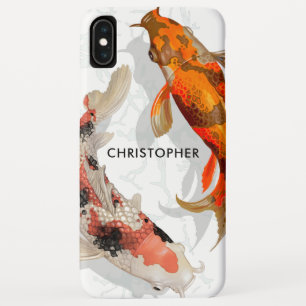 Aangepaste naam    Moderne Japanse Koi Fish iPhone XS Max Hoesje